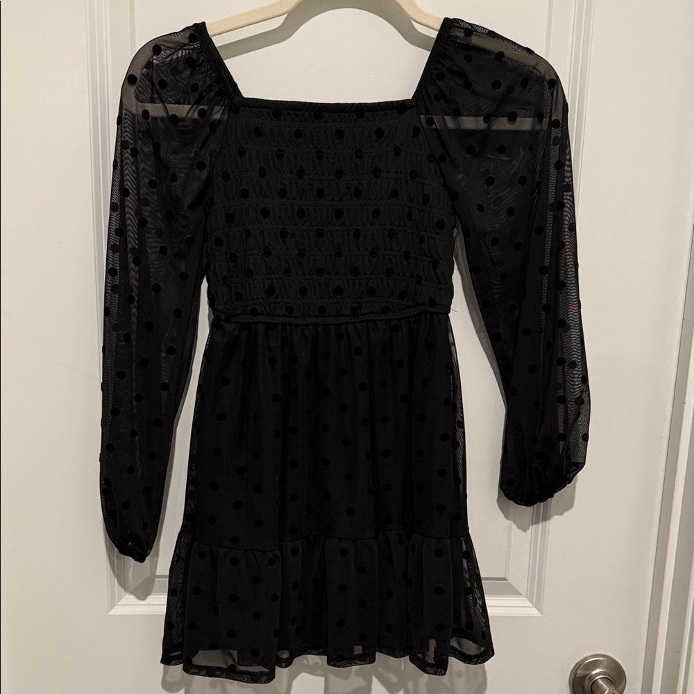 Art Class Black Polka Dot Kids Formal Dress